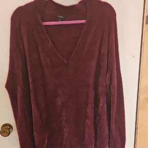 Halogen Burgundy V-Neck Sweater